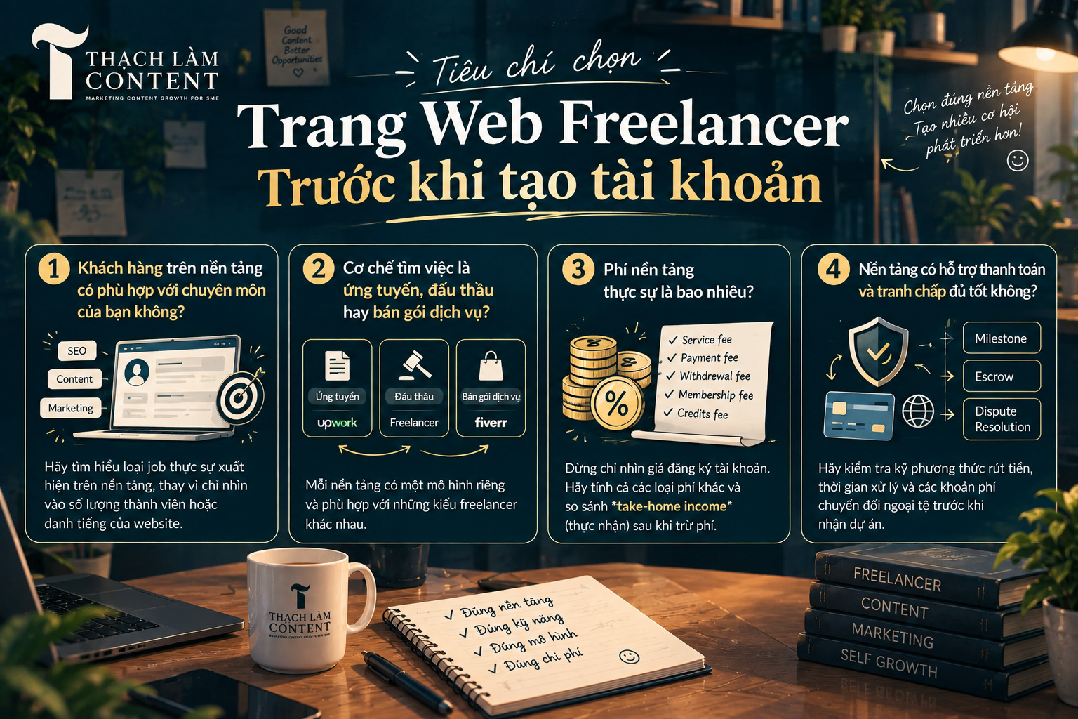 Tiêu chí chọn trang web freelancer trước khi tạo tài khoản